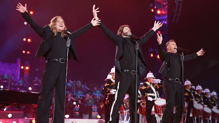 Der letzte Rest vom Take-That-Schützenfest: Mark Owen, Howard Donald und Gary Barlow (v.l.).