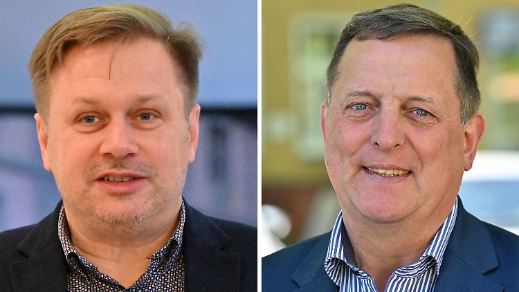 Frank Steffen (l.) lag in der Stichwahl knapp vor Rainer Galla (r.).
