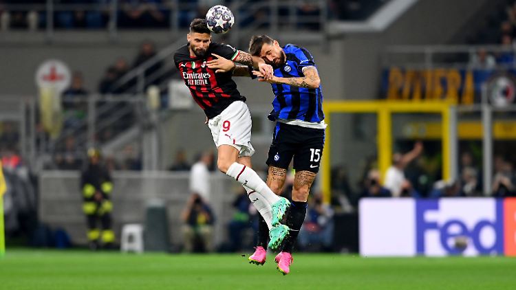Milans Giroud gelang es nicht, die Inter-Abwehr in Schwierigkeiten zu bringen.