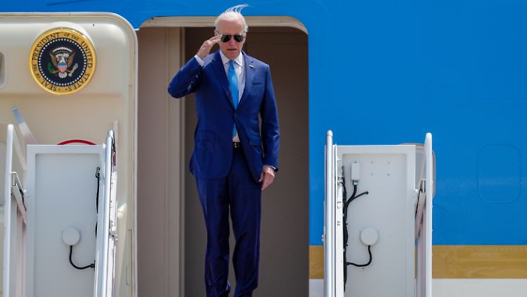 US-Präsident Biden startete seine Reise nach Japan am Mittwoch auf dem Militärflughafen Joint Base Andrews.