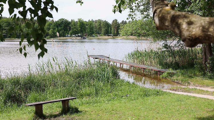 Badestelle am Großen Wentowsee. Hier sollen sich die Vermissten zuletzt aufgehalten haben.