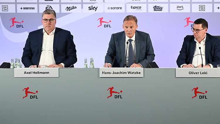 Die drei DFL-Bosse Hellmann, Watzke und Leki (v.l.n.r.) mussten das Scheitern erklären. Sie taten es mit Zorn. 