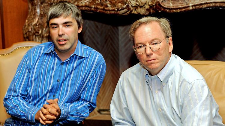 Google-Mitgründer Larry Page (links) nimmt wieder im Chefsessel Platz. Eric Schmidt (rechts) geht in den Verwaltungsrat.