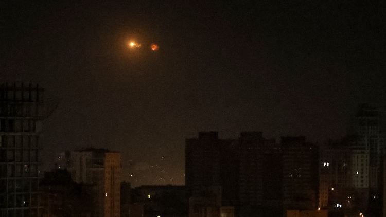 Explosion einer Drohne über Kiew in der Nacht zu Donnerstag.