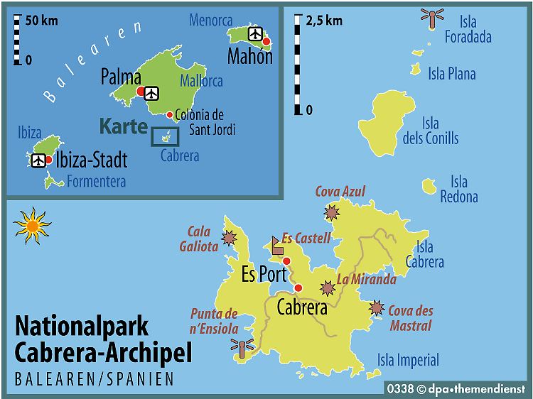 Nahes Refugium: Cabrera ist der einzige See- und Landnationalpark Spaniens - und liegt gleich neben Mallorca.