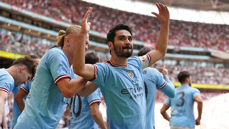 İlkay Gündoğan ist der Mann für die großen Spiele. Erling Haaland (l.) kann von ihm noch viel lernen.
