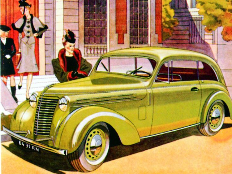 1937: Als erstes Modell der Marke hat der kompakte Juvaquatre eine selbsttragende Karosserie und Einzelradaufhängung.