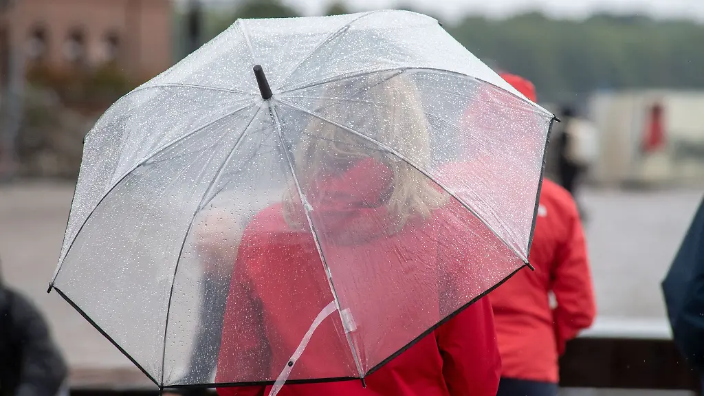 Eine-Frau-mit-einem-Regenschirm