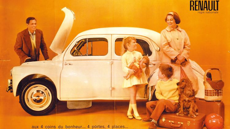 Auf dem Autosalon 1946 in Paris wird der viertürige Kleinwagen Renault 4 CV vorgestellt, der zum ersten Nachkriegserfolg von Renault und bis 1961 gebaut wird.