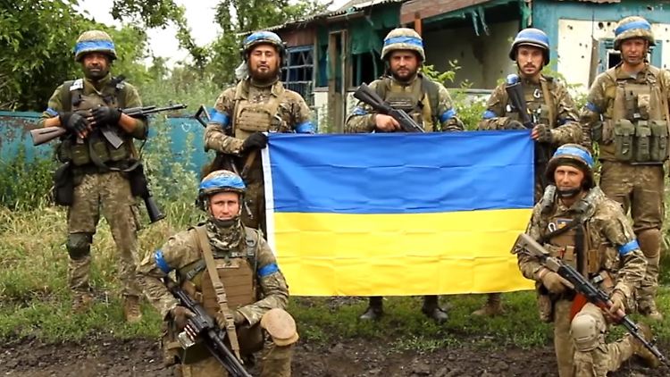 Ukrainische Soldaten in Storoschewe.