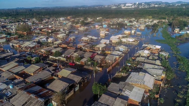 Die Straßen von Sao Leopoldo im südlichen Bundesstaat Rio Grande do Sul sind überschwemmt.