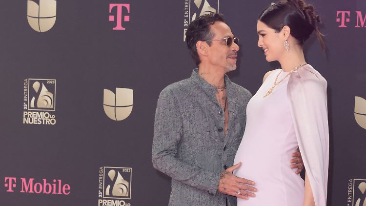 Noch schwanger: Marc Anthony und Nadia Ferreira im Februar.