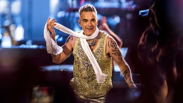 Robbie Williams war trotz seiner offensichtlichen Probleme gut gelaunt.
