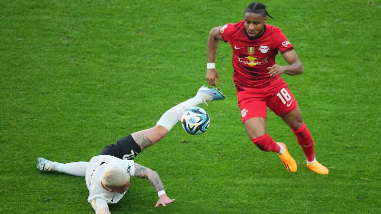 Christopher Nkunku verlässt die Red-Bull-Schule als Pokalsieger.