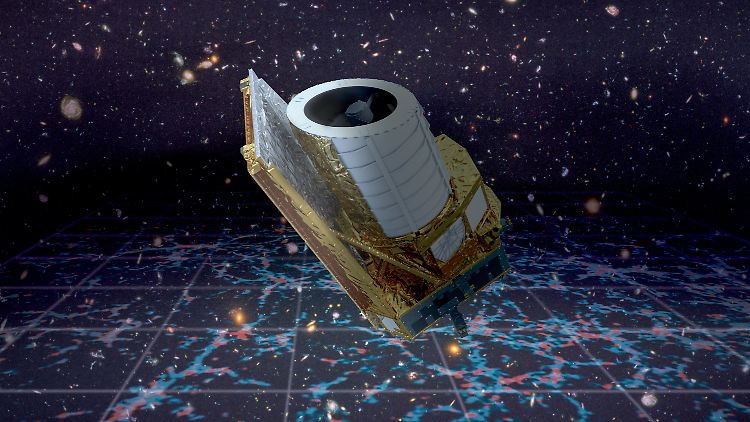 Euclid, hier in einer künstlerischen Darstellung, hat die Maße von rund 4,7 Meter Länge und 3,5 Meter Breite.