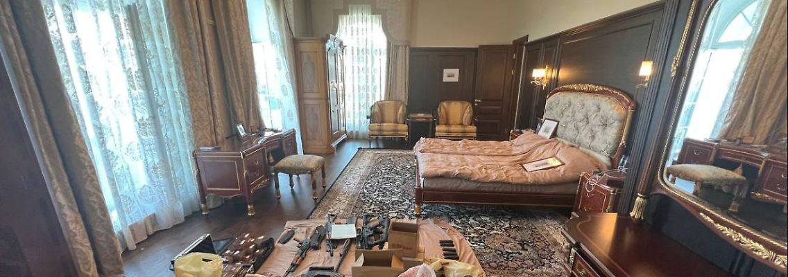 Mehrere russische Medien veröffentlichten Bilder aus dem Haus heraus, das Prigoschin gehören soll.