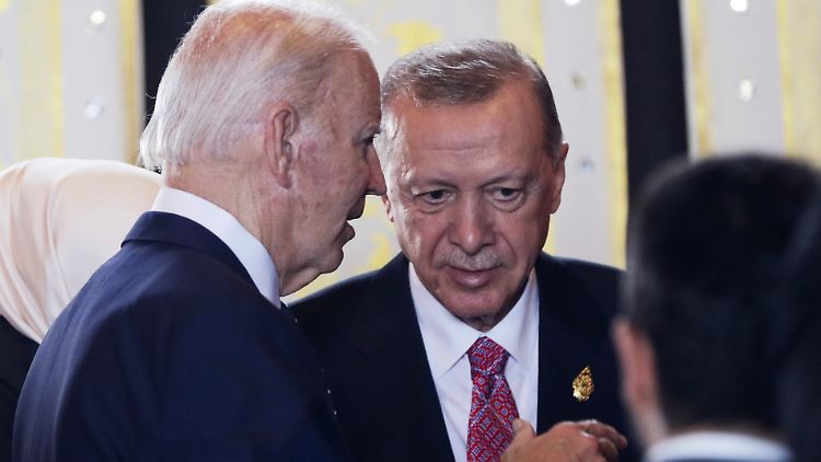 Kommende Woche treffen sich US-Präsident Biden (l.) und sein türkischer Kollege Erdogan in Vilnius. 