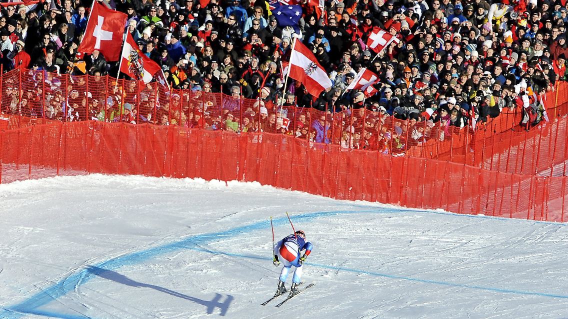 Didier Cuche feierte bereits sein vierten Sieg in Kitzbühel. Öfter hat dort niemand triumphiert.