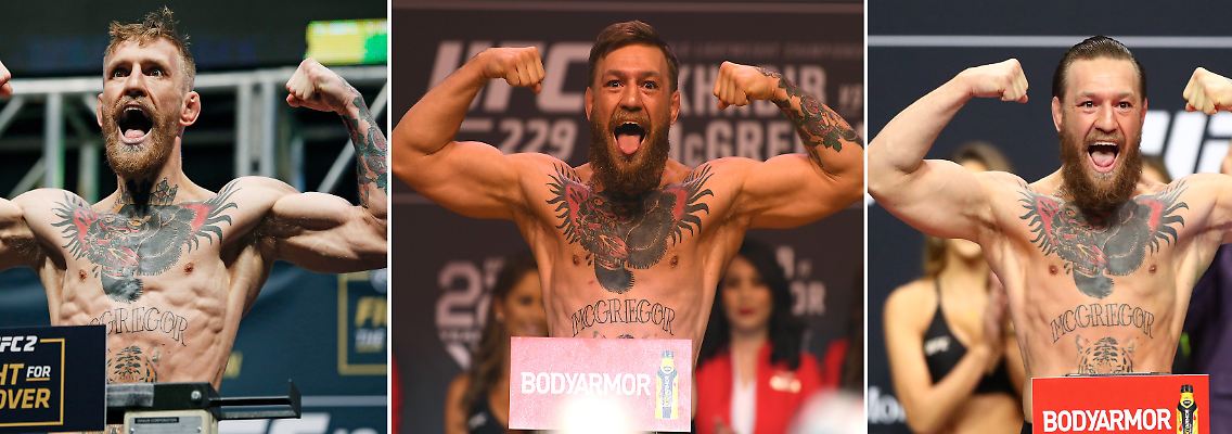 Conor McGregor von links nach rechts: Feder-, Leicht- und Weltergewicht.