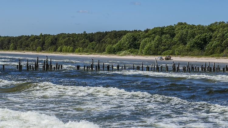In der lettischen Ostsee ist das Baden derzeit verboten.