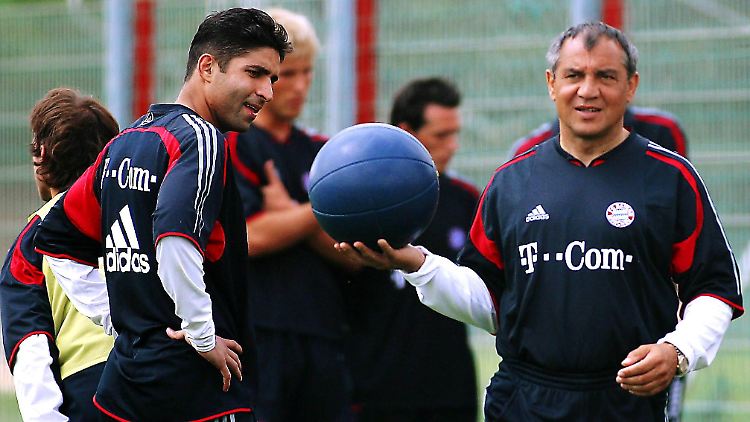 Ein ikonisches Duo: Magath und der Medizinball.