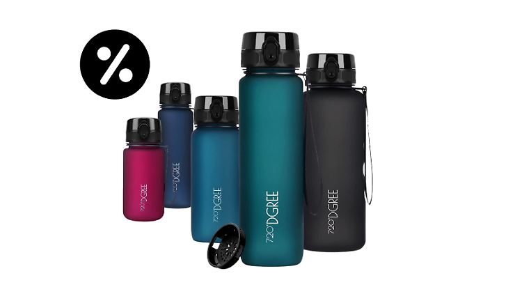 Bei den Amazon-Usern kommt die 720°Dgree-Trinkflasche aus Tritan gut an.