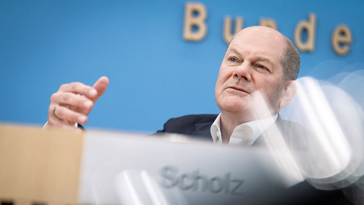 Olaf Scholz Mitte Juli bei seiner Sommerpressekonferenz.