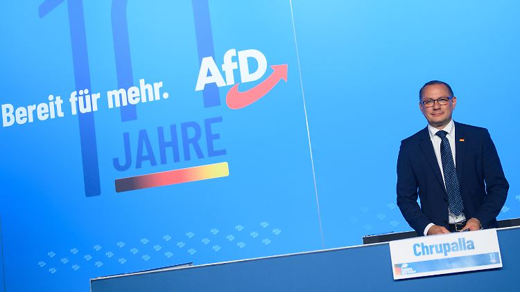 AfD-Chef Tino Chrupalla wirft BfV-Präsident Haldenwang Verstöße gegen die Verfassung vor.