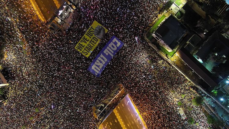 "Wir haben gerade erst angefangen": Demonstration in Tel Aviv am 29. Juli.