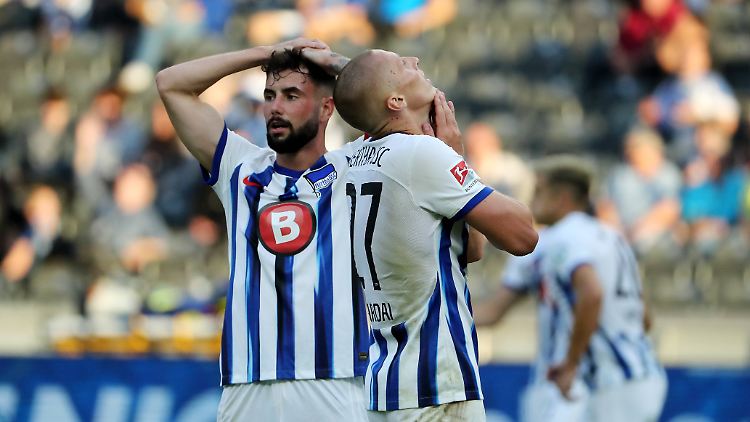 Die Spieler von Hertha BSC können es nicht fassen.