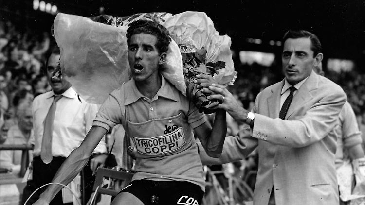 Federico Bahamontes und sein Teammanager, der gleichfalls legendäre Fausto Coppi.