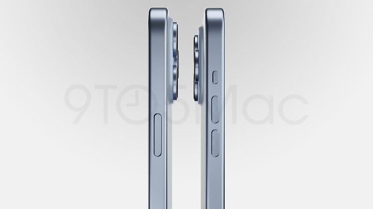 Auf dieser Computergrafik auf Basis angeblich echter Konstruktionspläne sieht man die erwartete  Aktionstaste des iPhone 15 Pro.