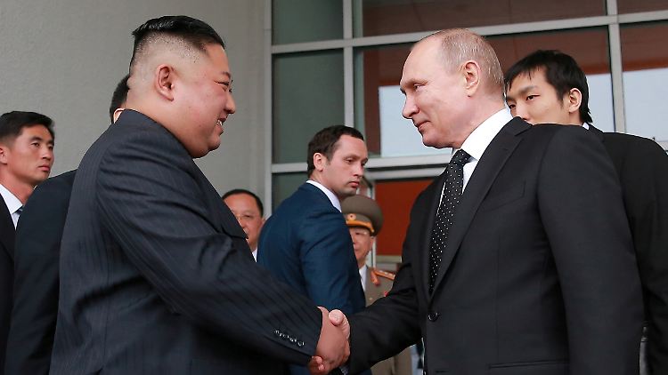 Verstehen sich gut: Kremlchef Putin und Machthaber Kim. Das Foto entstand bei einem Treffen im Jahr 2019 in Wladiwostok.