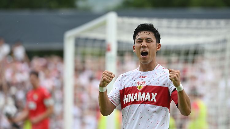 Wataru Endo jubelt für den VfB Stuttgart. Ein letztes Bild?