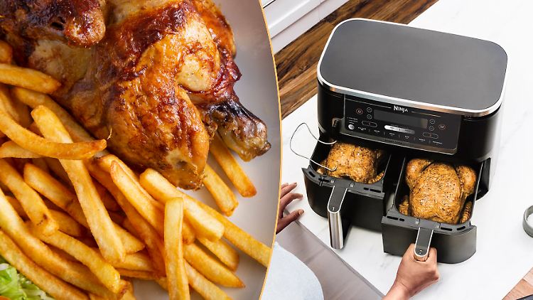 Die Ninja-Heißluftfritteuse im XXL-Format gibt es aktuell zum Minipreis.
