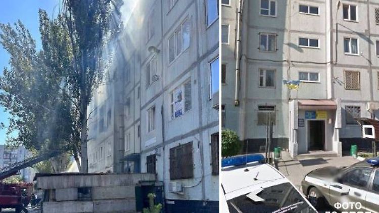 Die besetzte Polizeistation in Enerhodar soll von einer Drohne getroffen worden sein.
