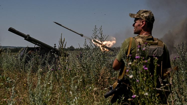 Ukrainischer Soldat im Südabschnitt der Front. 