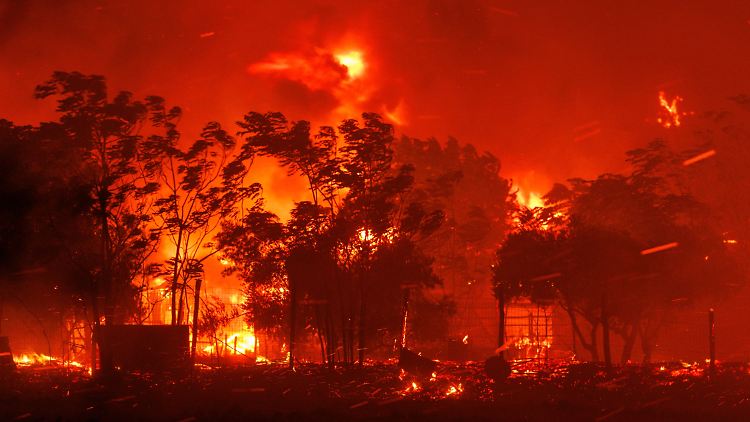 Unweit der griechischen Stadt Alexandroupolis lodert ein verheerendes Feuer.