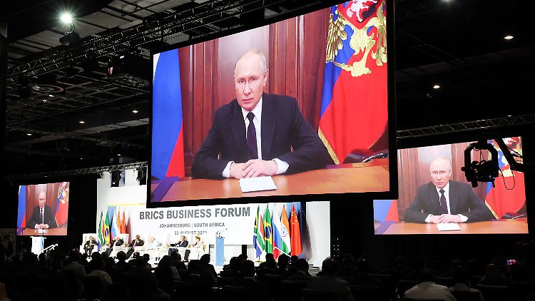 Kremlchef Putin nimmt nur per Video an dem Gipfel teil. In Südafrika hätte ihm die Festnahme gedroht.