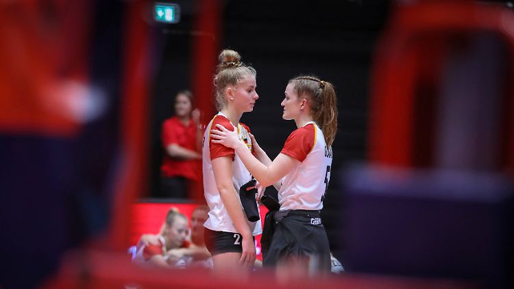 Enttäuschte Gesichter beim deutschen Team nach der Niederlage