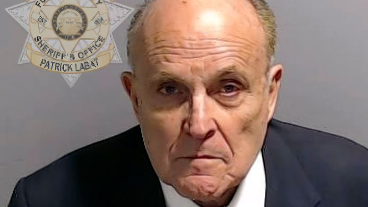 Polizeifoto des Fulton County Sheriff's Office von Rudy Giuliani, aufgenommen am 23. August.