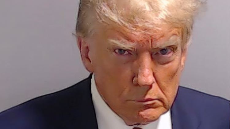 Hier ist er: der berühmte "Mug shot", jetzt auch von Trump.