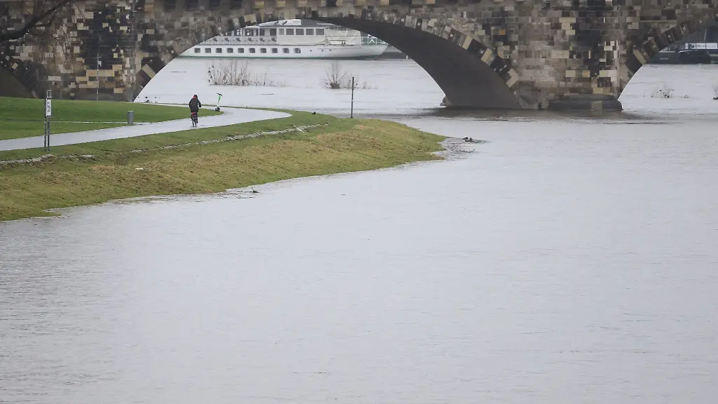 Die-Elbwiesen-sind-vom-Hochwasser-der-Elbe-neben-dem-Radweg-ueberflutet