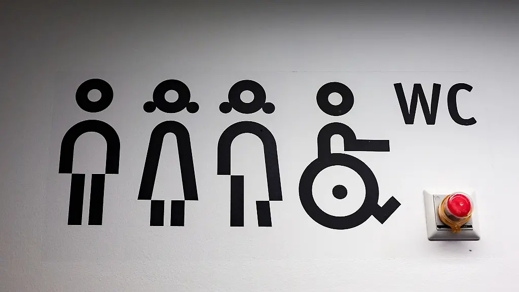 WC-Piktogramme-mit-Gender-Symbolen-fuer-maennlich-weiblich-Intersexualitaet-und-behinderte-Menschen