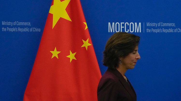 US-Handelsministerin Gina Raimondo traf kürzlich in Peking ein.
