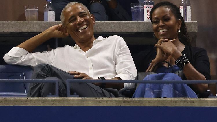Haben sich offenbar gut amüsiert: Barack und Michelle Obama.