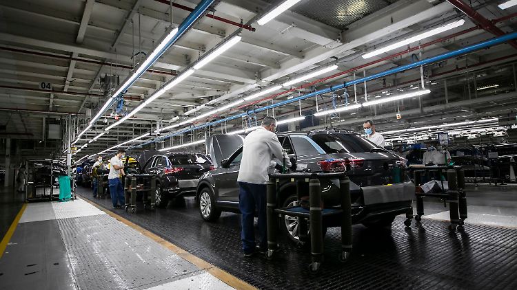 Das Montagewerk eines deutschen Automobilherstellers.