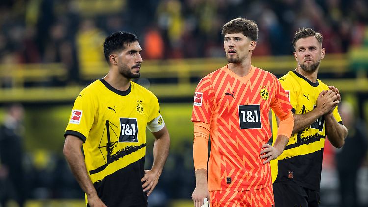 In den Gesichtern der BVB-Stars Emre Can, Gregor Kobel und Niclas Füllkrug herrscht blankes Entsetzen.