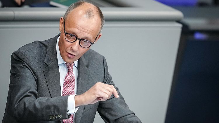 CDU-Chef Merz im Bundestag.