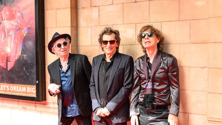 Keith Richards, Ron Wood und Mick Jagger (v.l.) beim Termin in London.